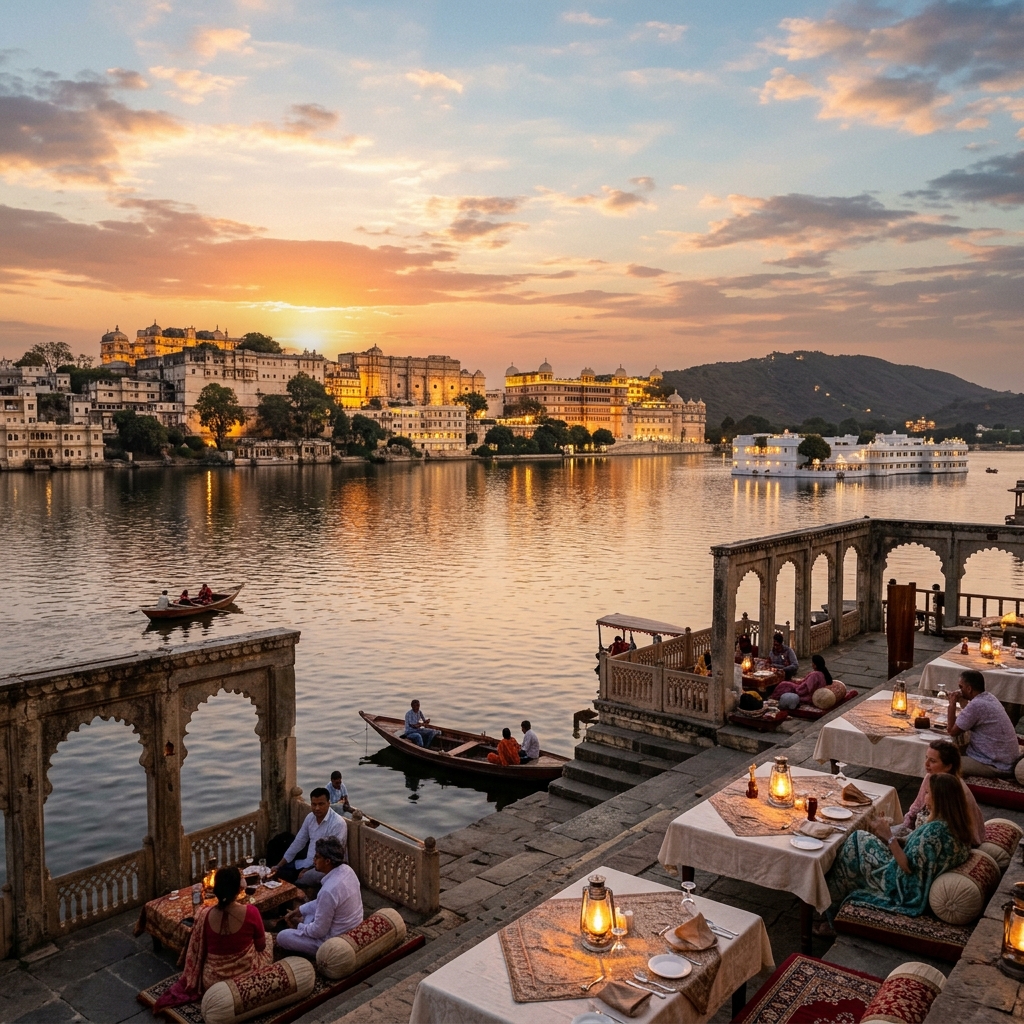Ambrai Ghat sunset view Udaipur local guide
